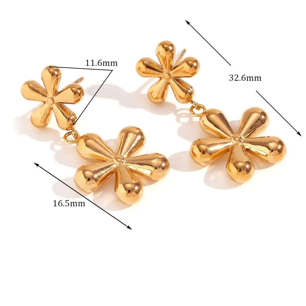 Brinco Floral Banhado a Ouro 18k