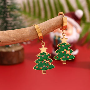 Brinco Árvore de Natal Banhado a Ouro 18K